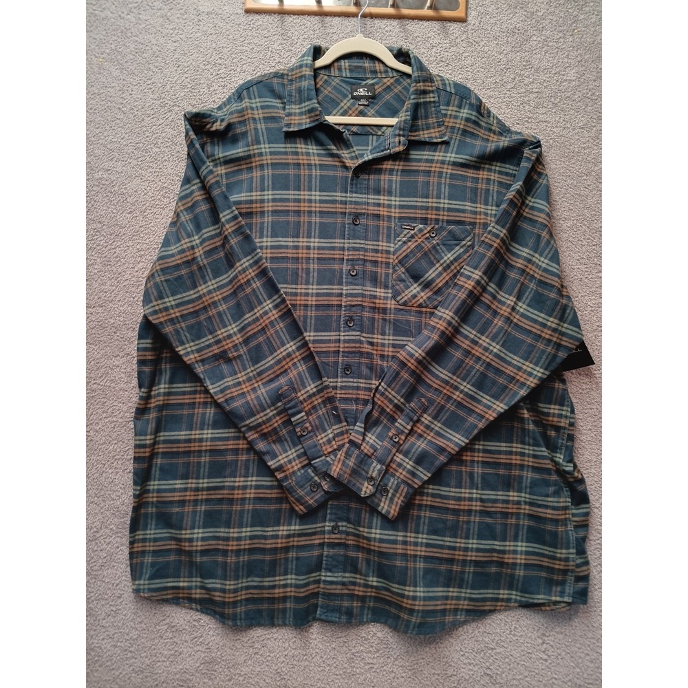 O'Neill Redmond Plaid Flannel Shirt Men 3XLT Cotton Button Up NWT Workwear